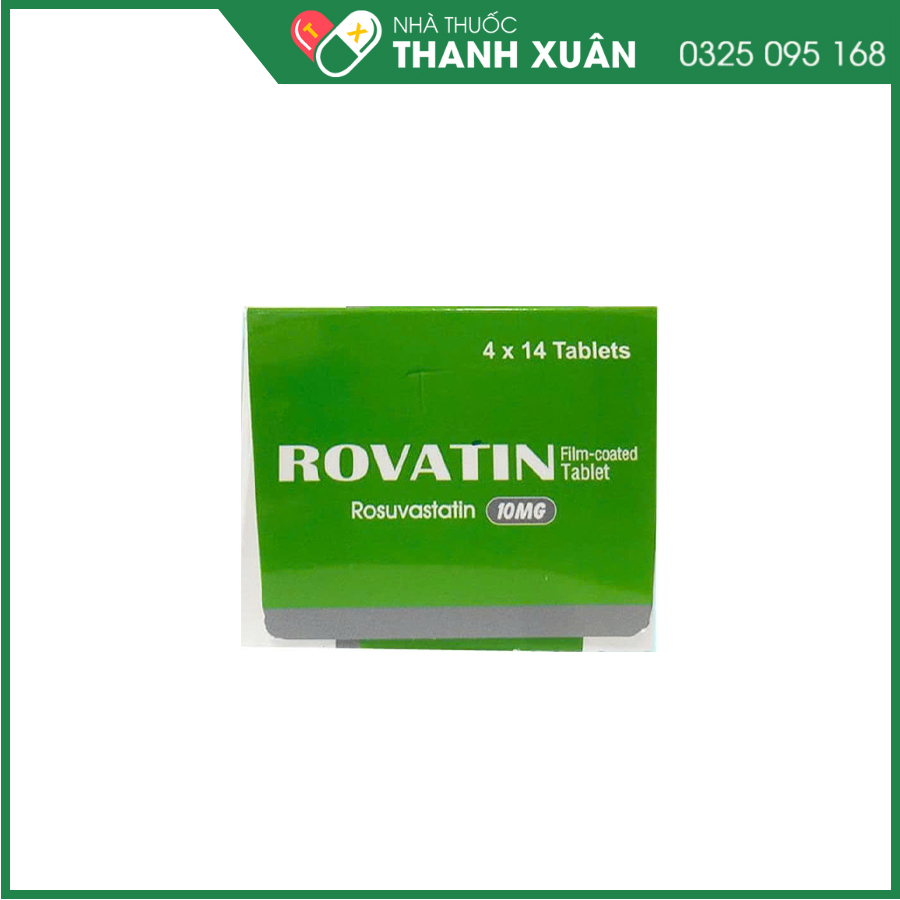 Rovatin 10 thuốc điều trị giảm và phòng ngừa mỡ máu, hàm lượng cholesterol máu cao, phòng ngừa bệnh tim mạch nguyên phát
